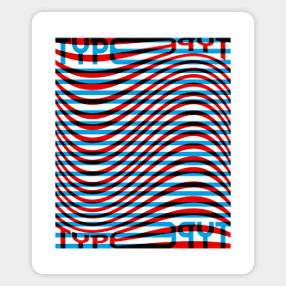 Type Wave (Cyan Red Black) Magnet